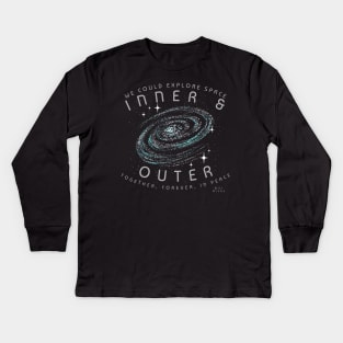 Bill Hicks Explore Space Inner and Outer Together Forever In Peace Kids Long Sleeve T-Shirt